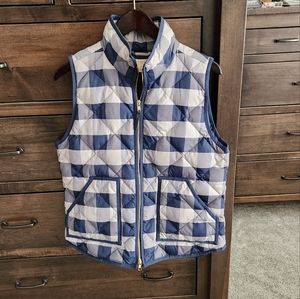 J.Crew Blue Buffalo Check quilted vest
